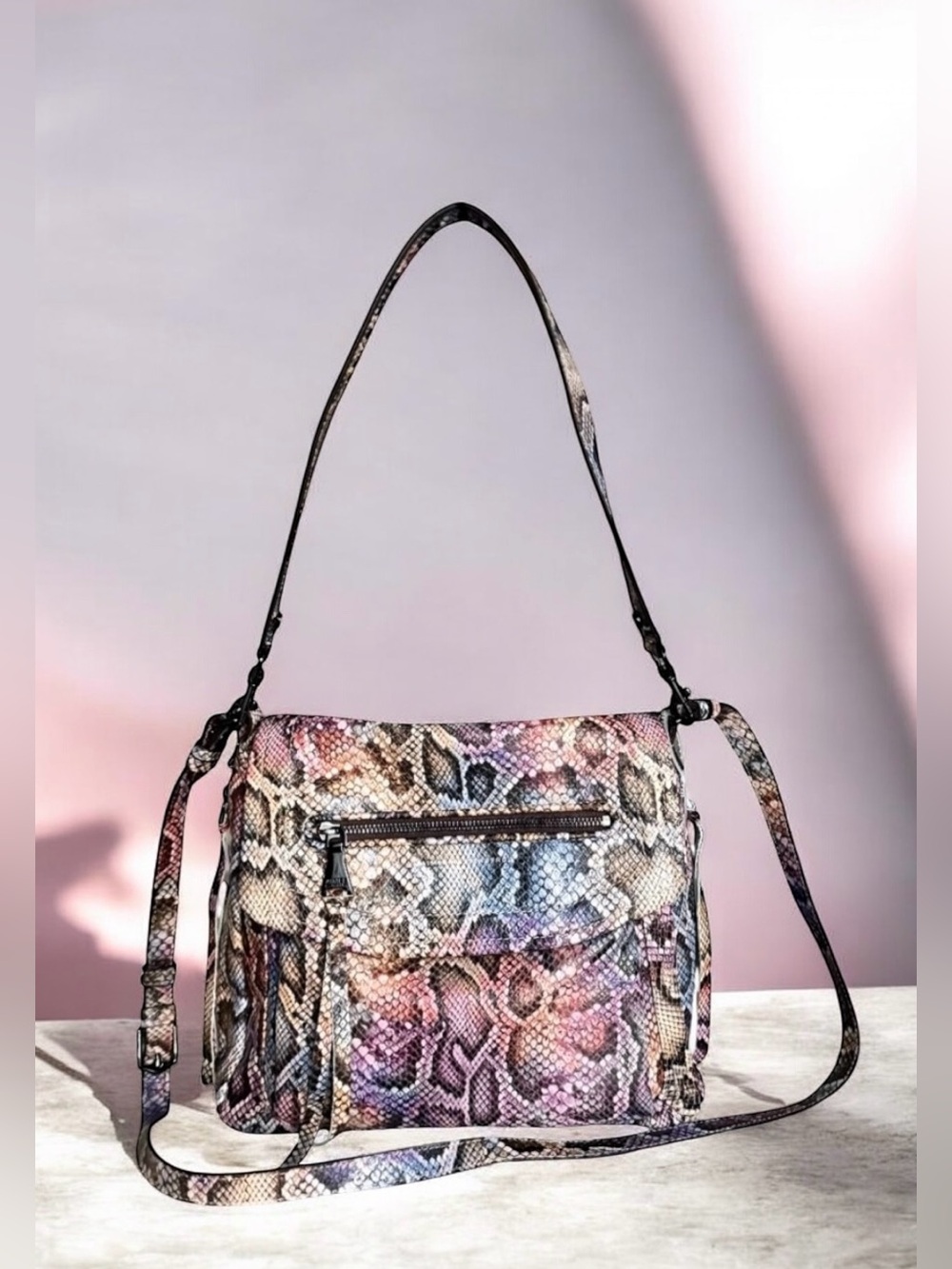 🆕 Aimee Kestenberg Shoulder Bag All for Love Ombré Snake Leather